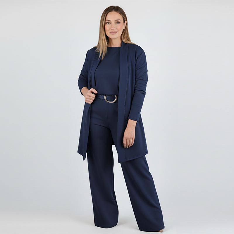 ⏳Tymczasowa oferta⏰Elegancki 3-częściowy zestaw składający się z długiego swetra, topu i spodni💞
