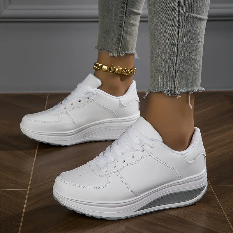 Ostatni Dzień Promocji 50% ZNIŻKI - Kobiece Casualowe Modne Oddychające Sneakersy na Wysokim Obcasie Ortopedyczne