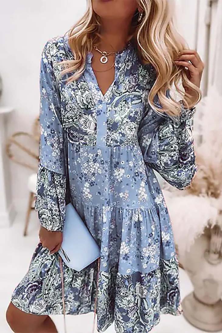 Sukienka Auckland Bohème z Długim Rękawem