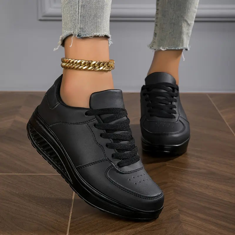 Ostatni Dzień Promocji 50% ZNIŻKI - Kobiece Casualowe Modne Oddychające Sneakersy na Wysokim Obcasie Ortopedyczne