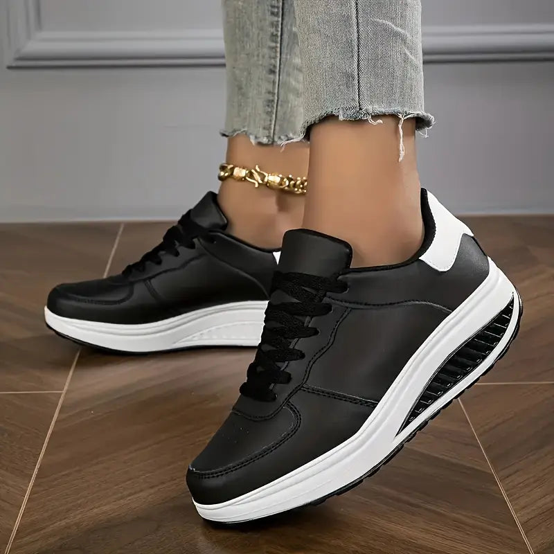 Ostatni Dzień Promocji 50% ZNIŻKI - Kobiece Casualowe Modne Oddychające Sneakersy na Wysokim Obcasie Ortopedyczne