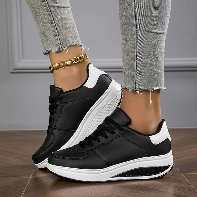 Ostatni Dzień Promocji 50% ZNIŻKI - Kobiece Casualowe Modne Oddychające Sneakersy na Wysokim Obcasie Ortopedyczne