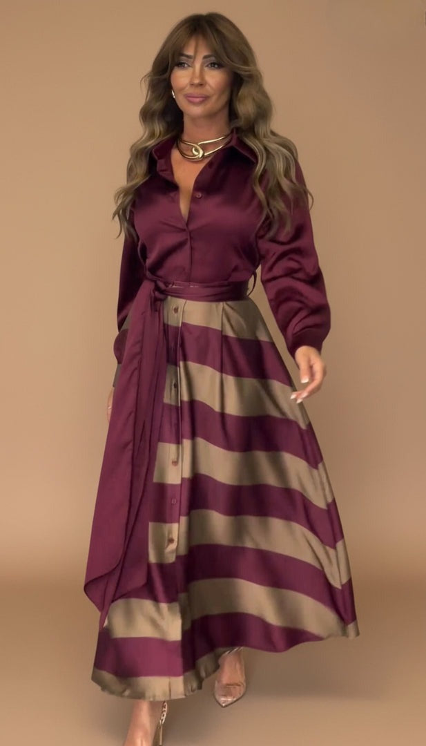 Mila | Sukienka Elegancka Paski