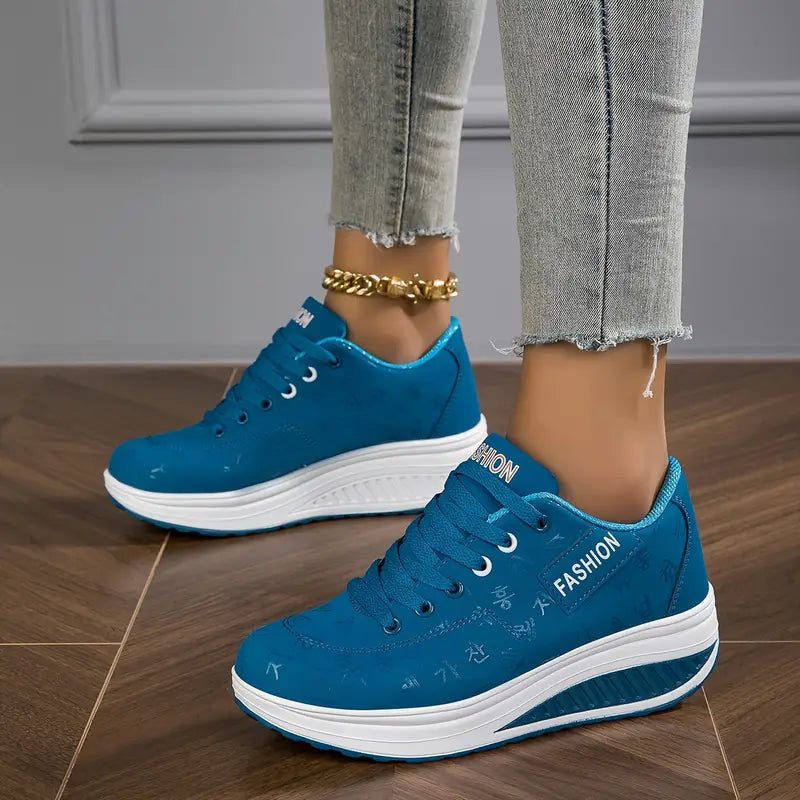 Ostatni Dzień Promocji 50% ZNIŻKI - Kobiece Casualowe Modne Oddychające Sneakersy na Wysokim Obcasie Ortopedyczne